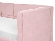 Tagesbett Stoff JACOU 90 x 200 cm mit Stauraum rechtsseitig Rosa_1092667