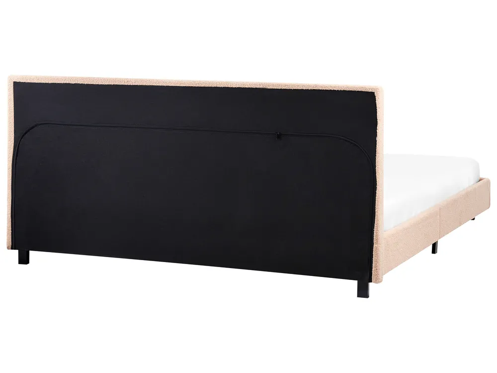 Bett mit Lattenrost Bouclé ALBI 180 x 200 cm Beige_964348