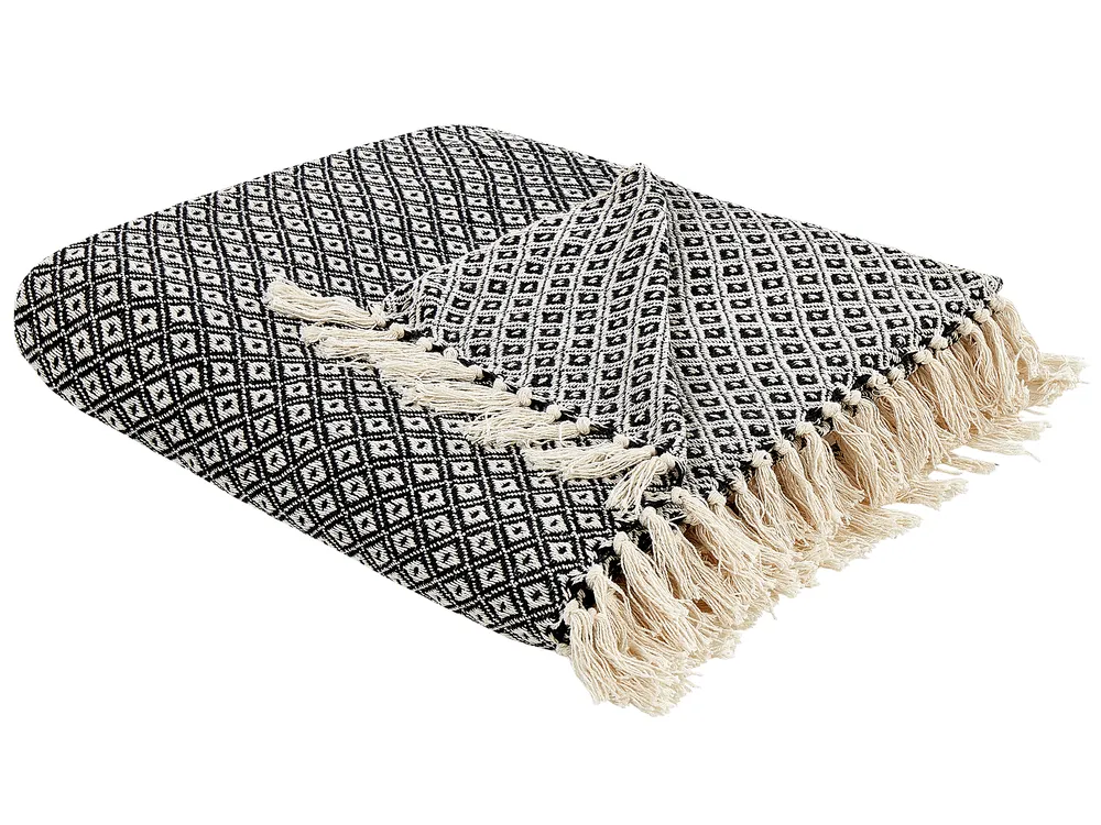 Kuscheldecke CHYAMA Baumwolle 220 x 240 cm Schwarz