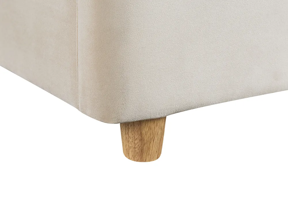Bett mit Stauraum BATILLY Samtstoff Hellbeige 180 x 200 cm_830131