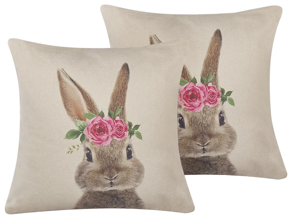 Dekokissen 2er Set TULIPA 45 x 45 cm Taupe