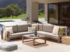 Garten Ecksofa mit Tisch 5-Sitzer TIMOR modular zertifiziertes Akazienholz Dunkelbraun