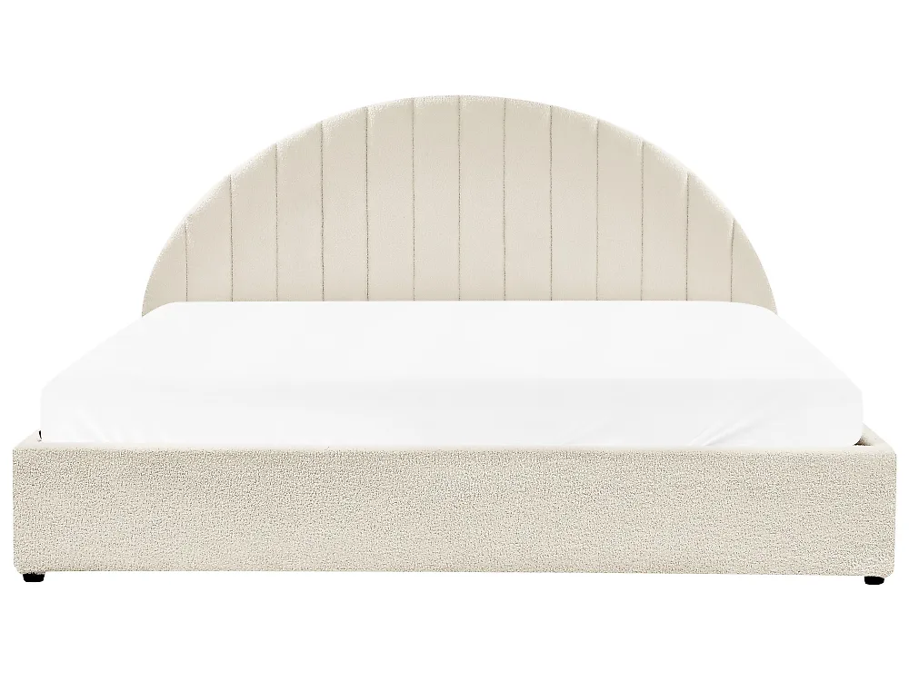 Bett mit Stauraum CHADENET Bouclé Cremeweiß 180 x 200 cm_1183970