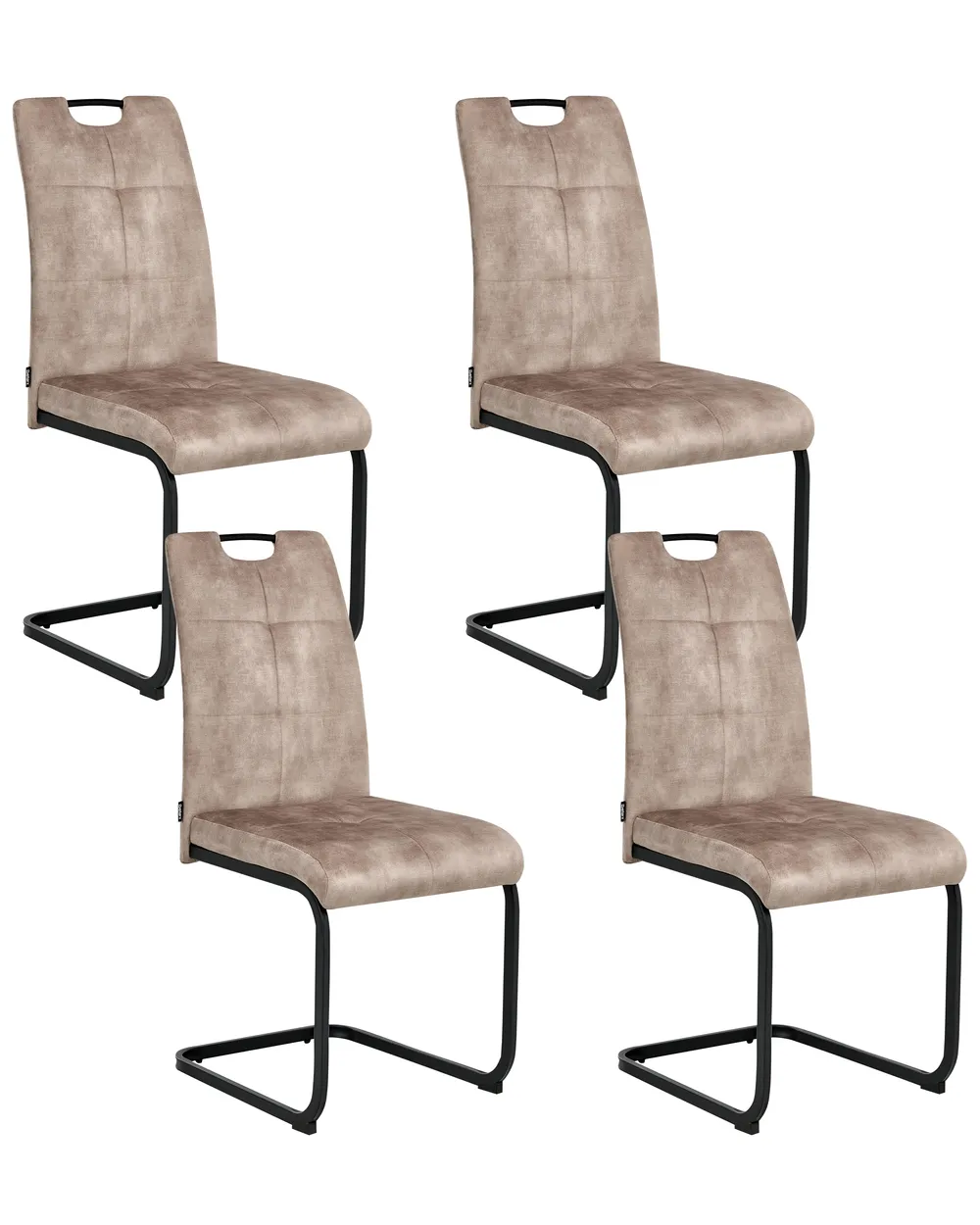 Esszimmerstuhl 4er Set CISCO Stoff Taupe