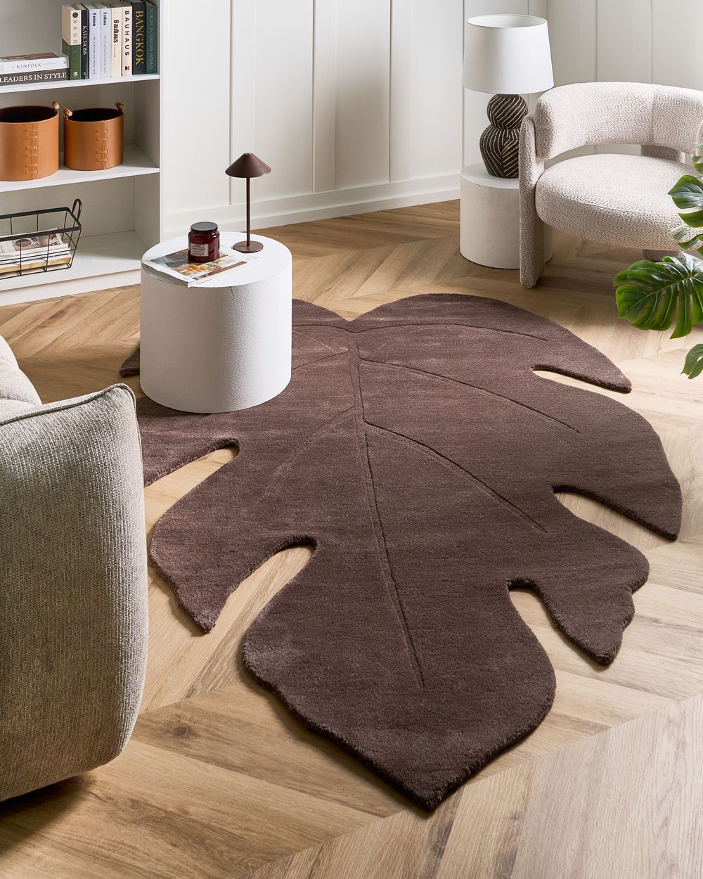 Teppich NAINITAL Dunkelbraun 160 x 230 cm Wolle