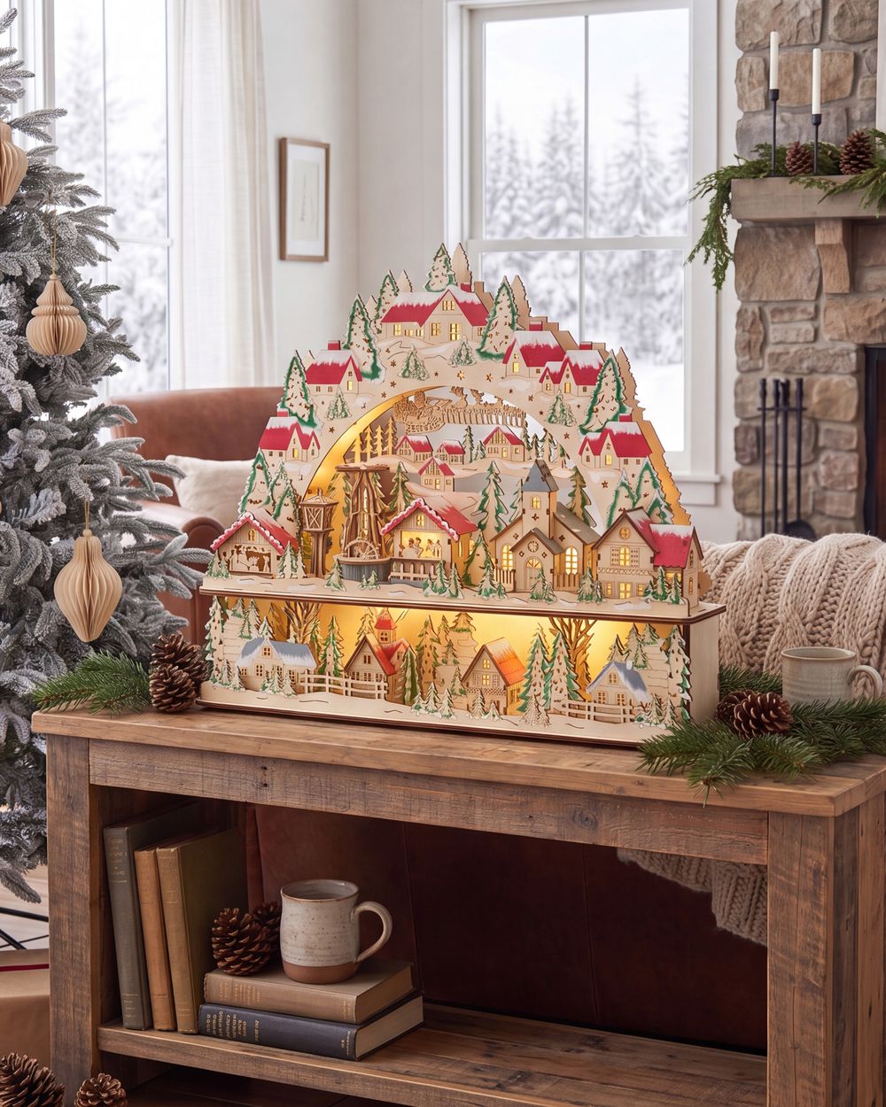 Weihnachtsdekoration LED BOLKESJO 39 cm Hellbraun