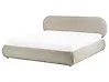 Ottoman Bed CAMPAN Fabric Taupe 180 x 200 cm (EU Super King)