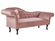 Linksseitige Chaiselongue LATTES Samtstoff Rosa_793760