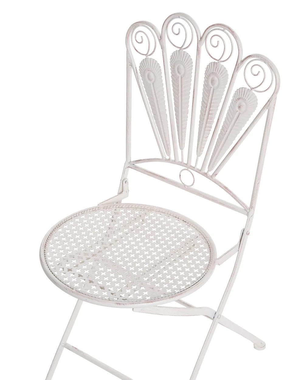 Bistro-Set mit Bank PAVIA Metall Cremeweiß_1046357