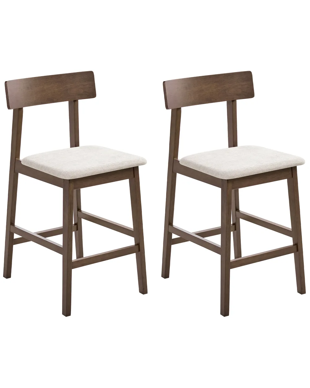 Set mit 2 Barstühlen ISANTI Holz Dunkelbraun / Taupe