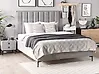 Schlafzimmer Set SEZANNE Samtstoff Hellgrau 180 x 200 cm