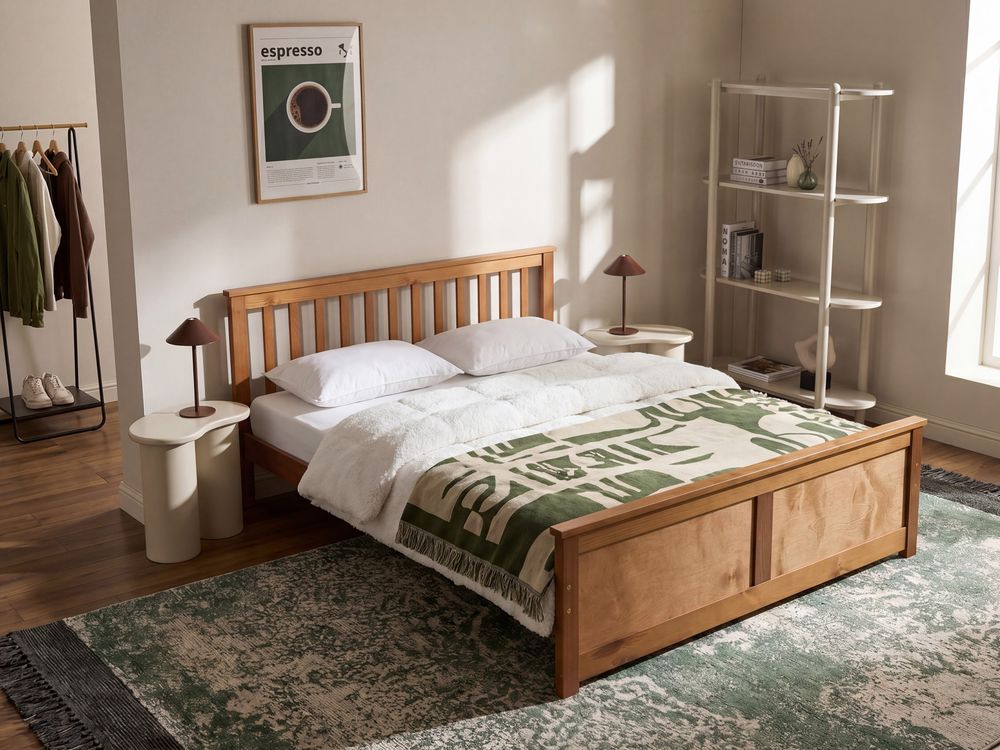 Bed Dennenhout OLENDON 160 x 200 cm Bruin