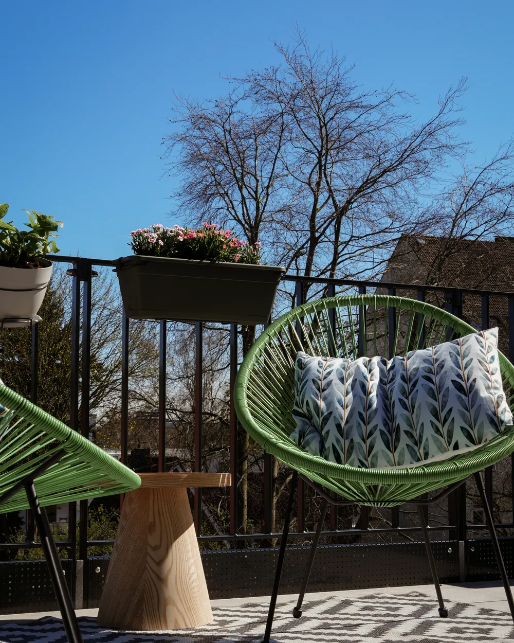 Gartenkissen 2er Set LOANO Pflanzenmuster 40 x 60 cm Grün_982351