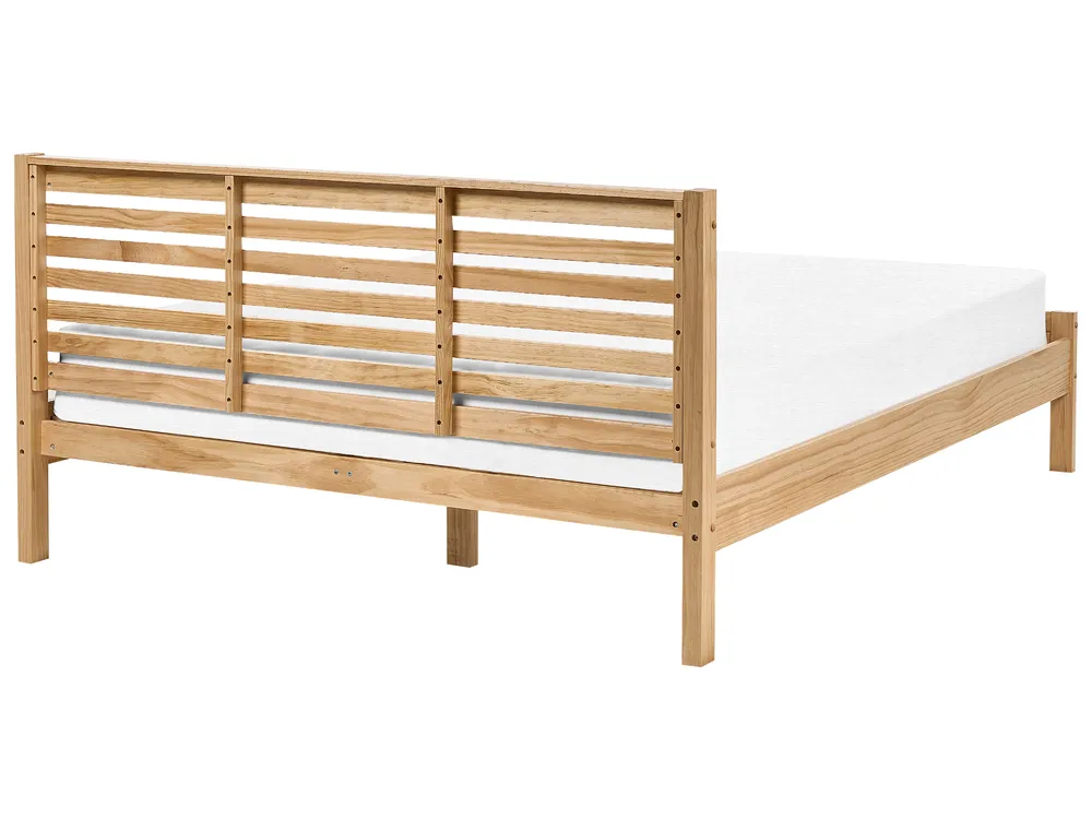 Bed Pine Wood CARNAC 160 x 200 cm (EU King Size) Light Brown_677789