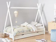Dječji krevet s ladicama Teepee Borovo drvo DEVAY 90 x 200 cm Bijeli_963562