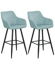 Set mit 2 Barstühlen CASMALIA Samtstoff Hellblau_898997