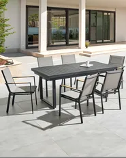 Gartenstuhl 6er Set BUSSETO Metall Schwarz_841748