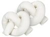 Dekokissen 2er Set GLADIOLUS 172 x 14 cm Bouclé Cremeweiß Ohne Muster