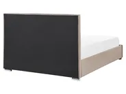 Postelja s prostorom za shranjevanje ROUEN Žamet Siva bež barva 160 x 200 cm_843843
