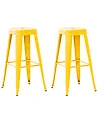Set mit 2 Barhockern CABRILLO Metall Gelb
