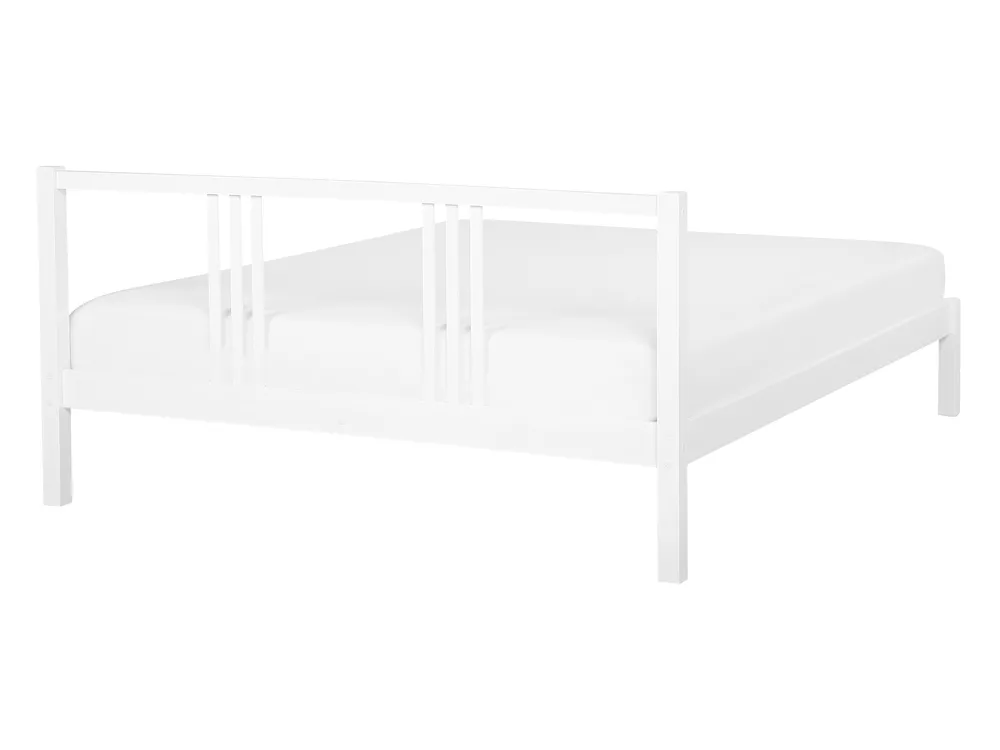 Bed Pine Wood VANNES 140 x 200 cm (EU Double) White_752628