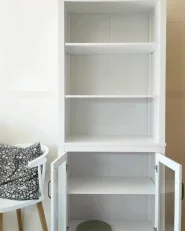 Vitrine mit Glastüren LUSBY 75 cm Weiß_997306
