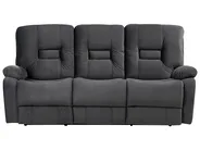 Electric Recliner Sofa 3 Seater BERGEN Velvet Dark Grey_1071179