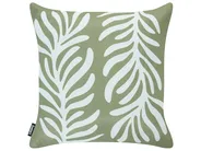 Gartenkissen 2er Set ALISMA Pflanzenmuster 45 x 45 cm Olivgrün_1135675