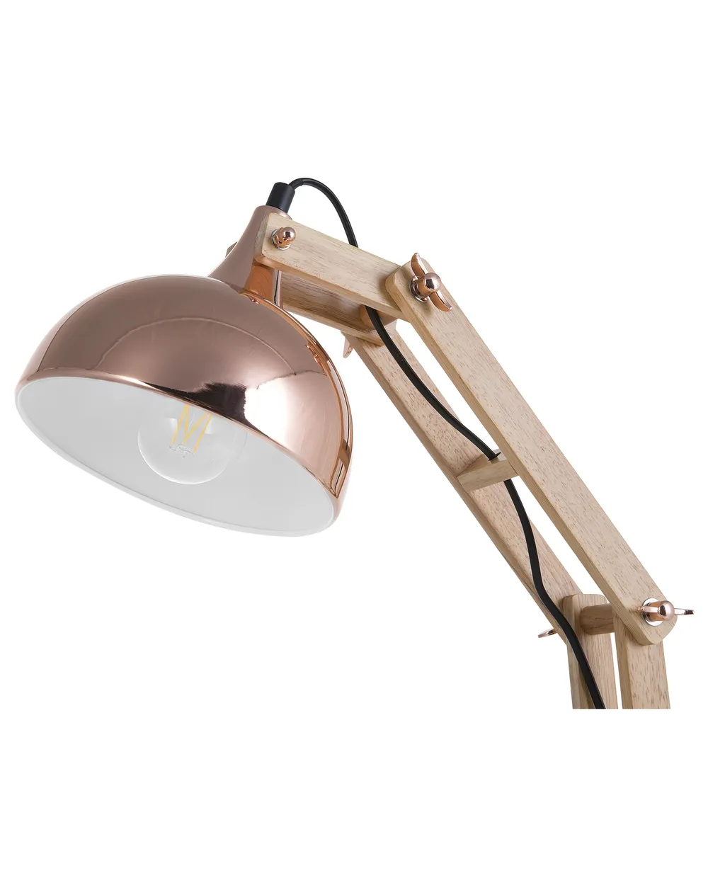 Schreibtischlampe SALADO verstellbar Holz Kupfer_690689