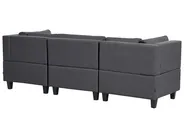 Modular Sofa 3 Seater UNSTAD Fabric Dark Grey_893572