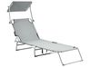 Sonnenliege FOLIGNO mit Relaxfunktion Metall Grau