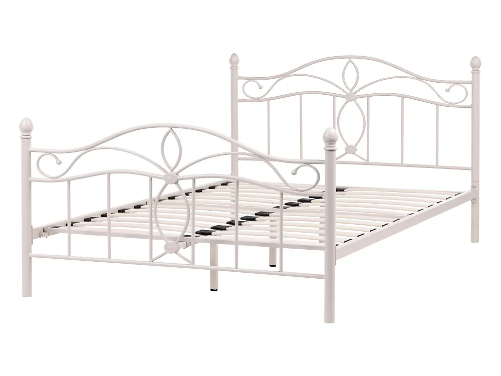 Bett mit Lattenrost Metall ANTLIA 140 x 200 cm Hellbeige_1165275