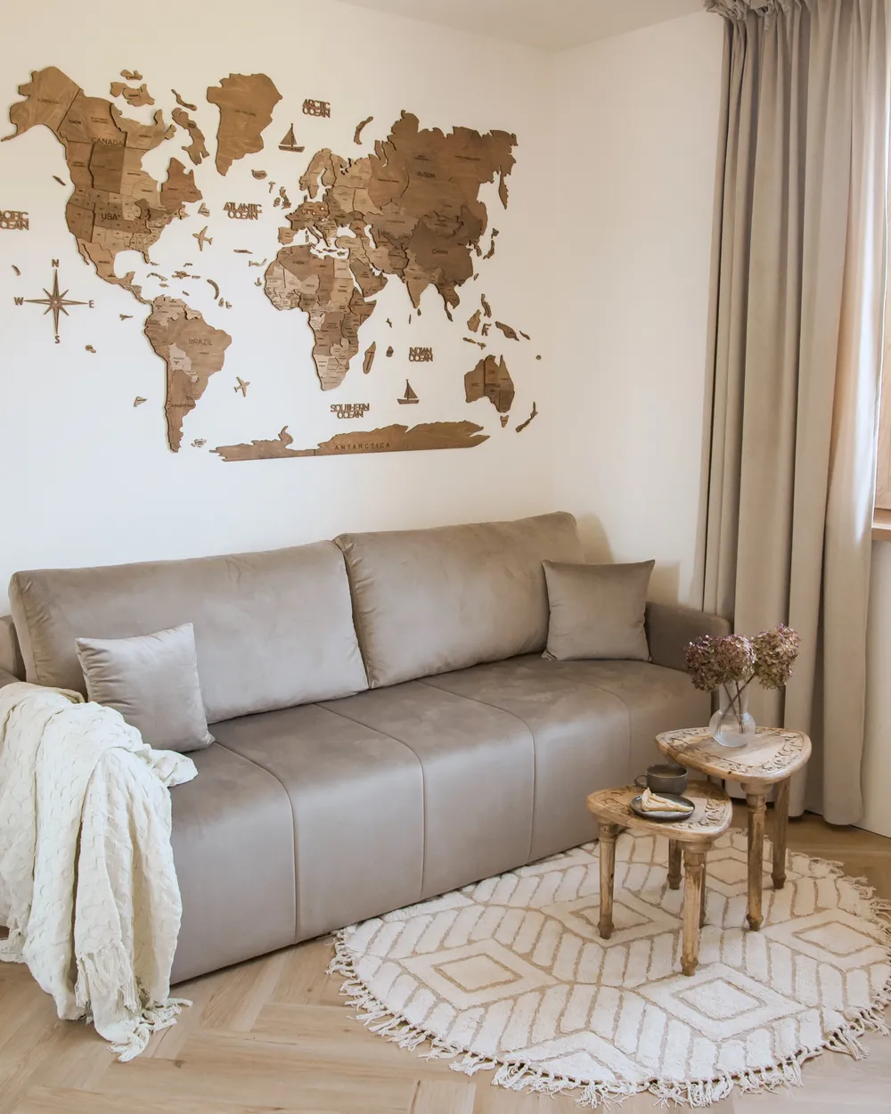 Schlafsofa 3-Sitzer EGGE Samtstoff Taupe_1043049