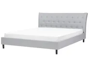 Bett mit Lattenrost Stoff SAVERNE 180 x 200 cm Hellgrau_285369