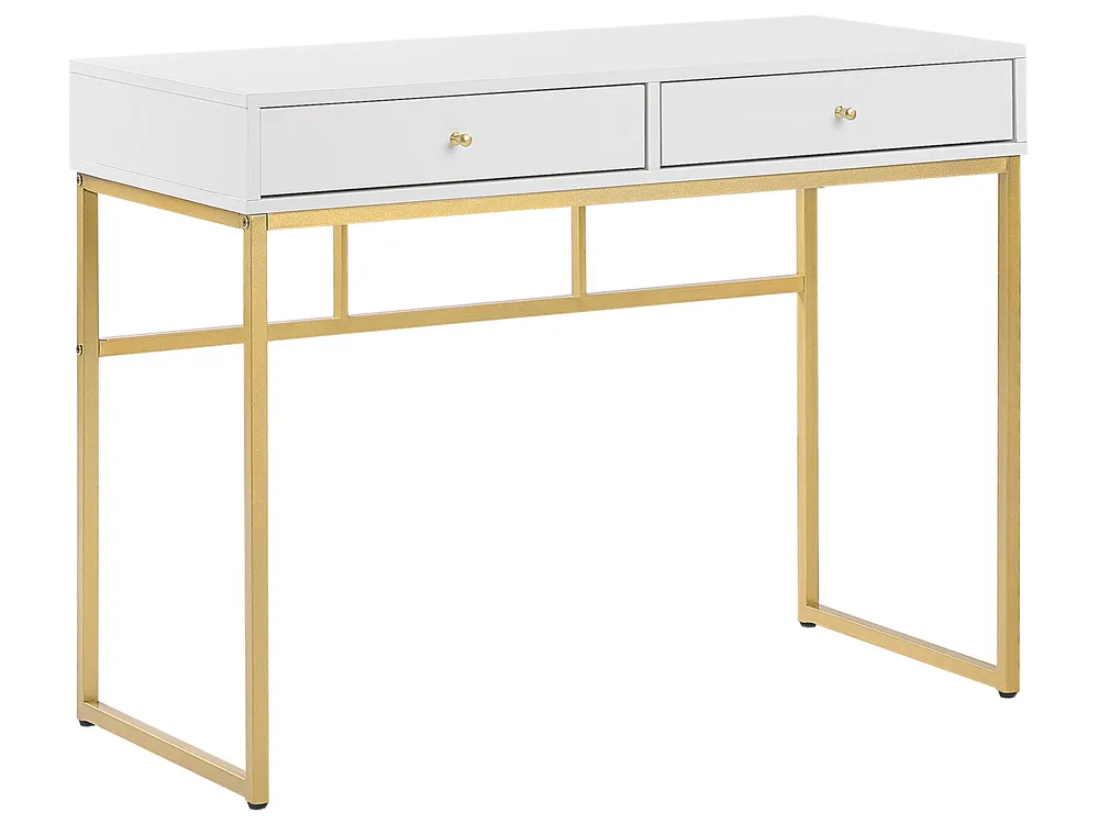 Konsolentisch DAPHNE 100 cm 48 cm mit Schubladen Weiß / Gold