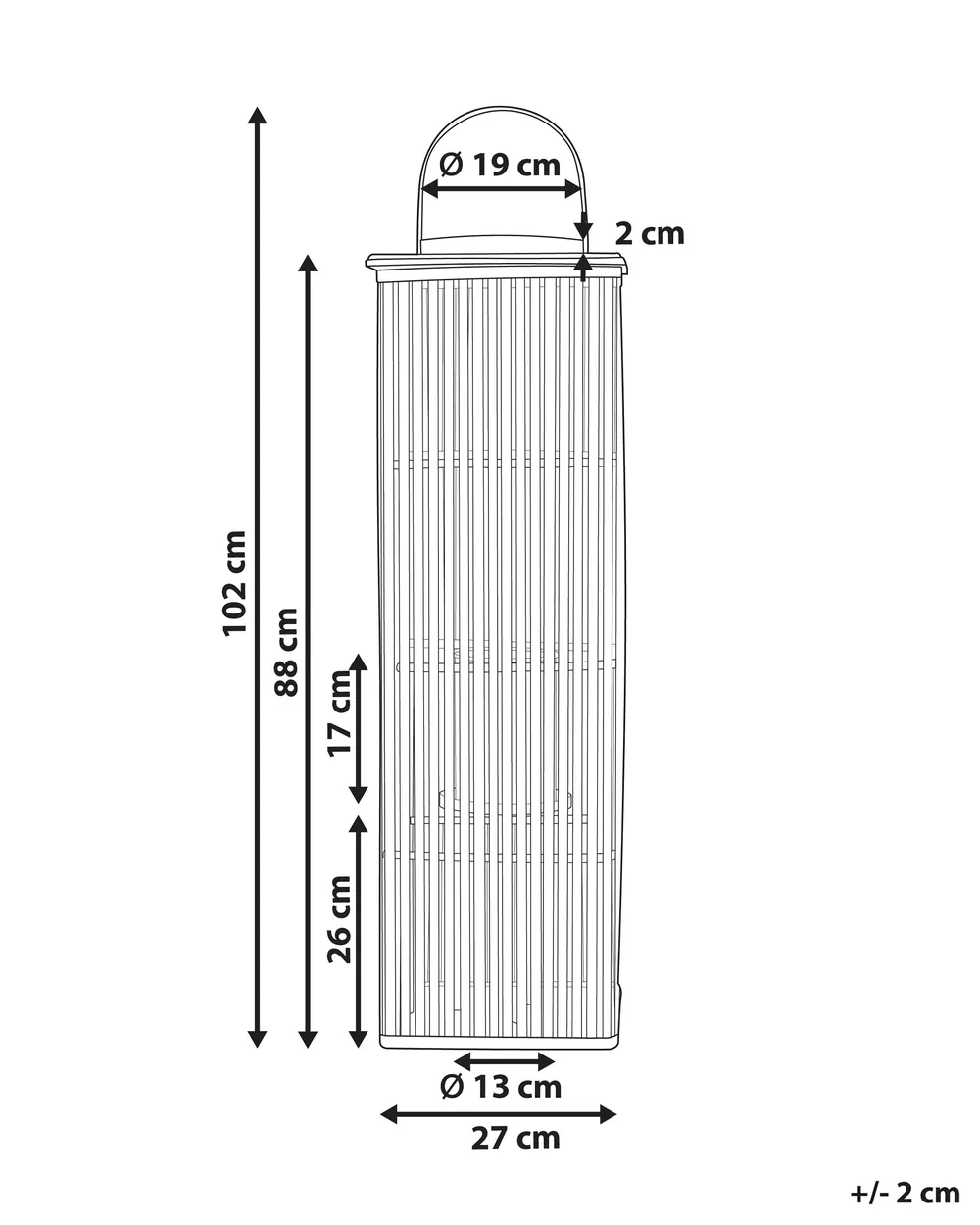 Laterne BALABAC 88 cm Bambus Hellbraun_873724