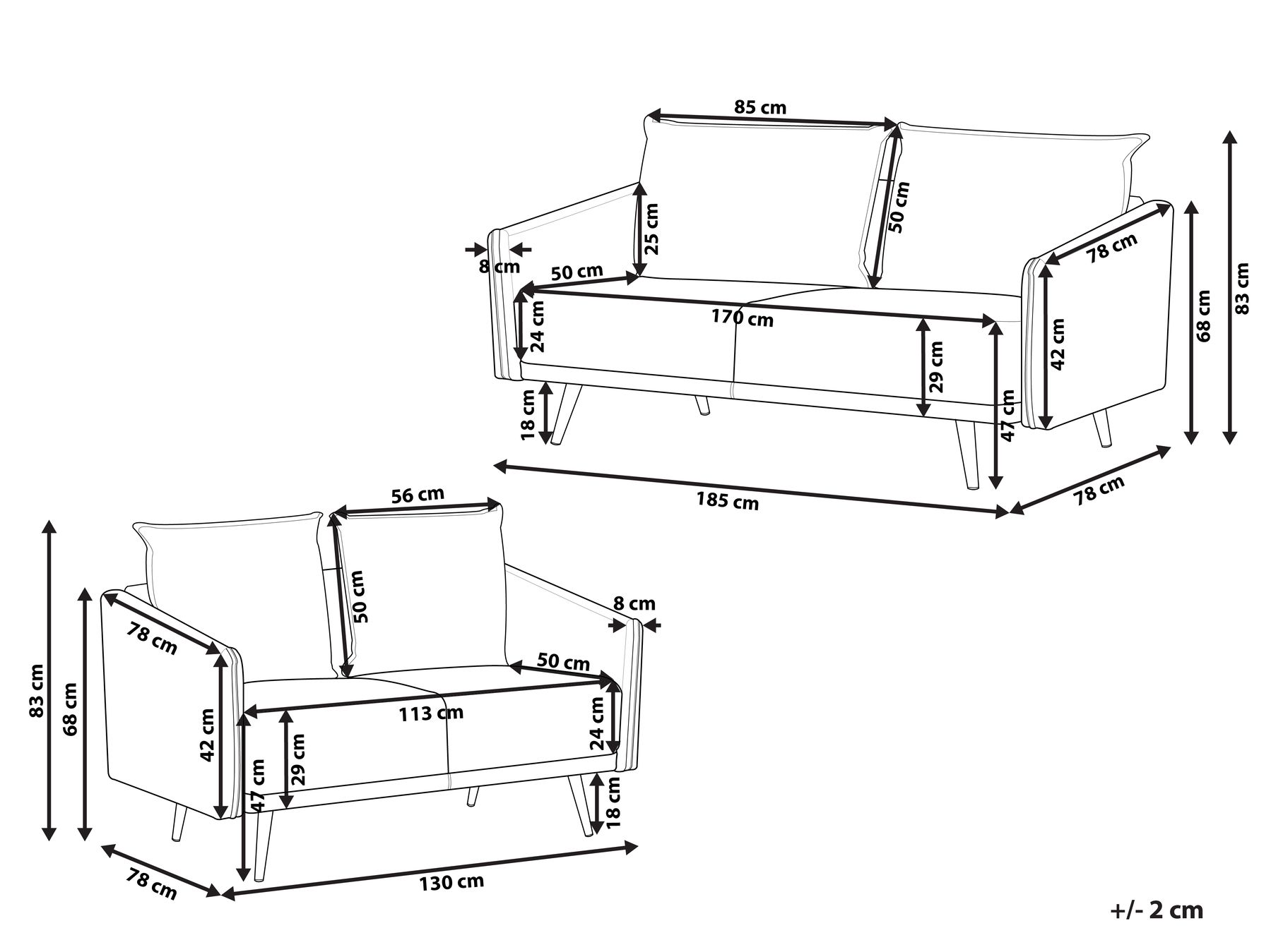 Sofa Set 5-Sitzer MAURA Samtstoff Grau_789489