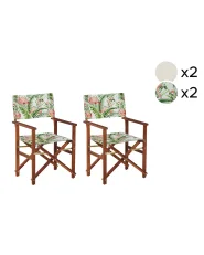 Set of 2 Garden Chairs CINE Acacia Wood Dark Brown_860388