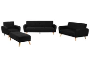 Sofa Set FLORLI Stoff Schwarz_704192