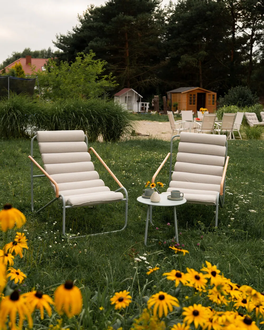Lounge Set mit Tisch 2-Sitzer PASTO Metall Mintgrün_1109507