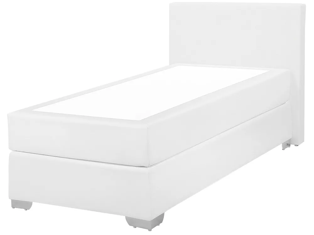 Divan Bed Faux Leather PRESIDENT 90 x 200 cm (EU Single) White