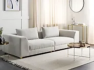 Sofa 3-Sitzer LERMON Stoff Hellgrau_1183749