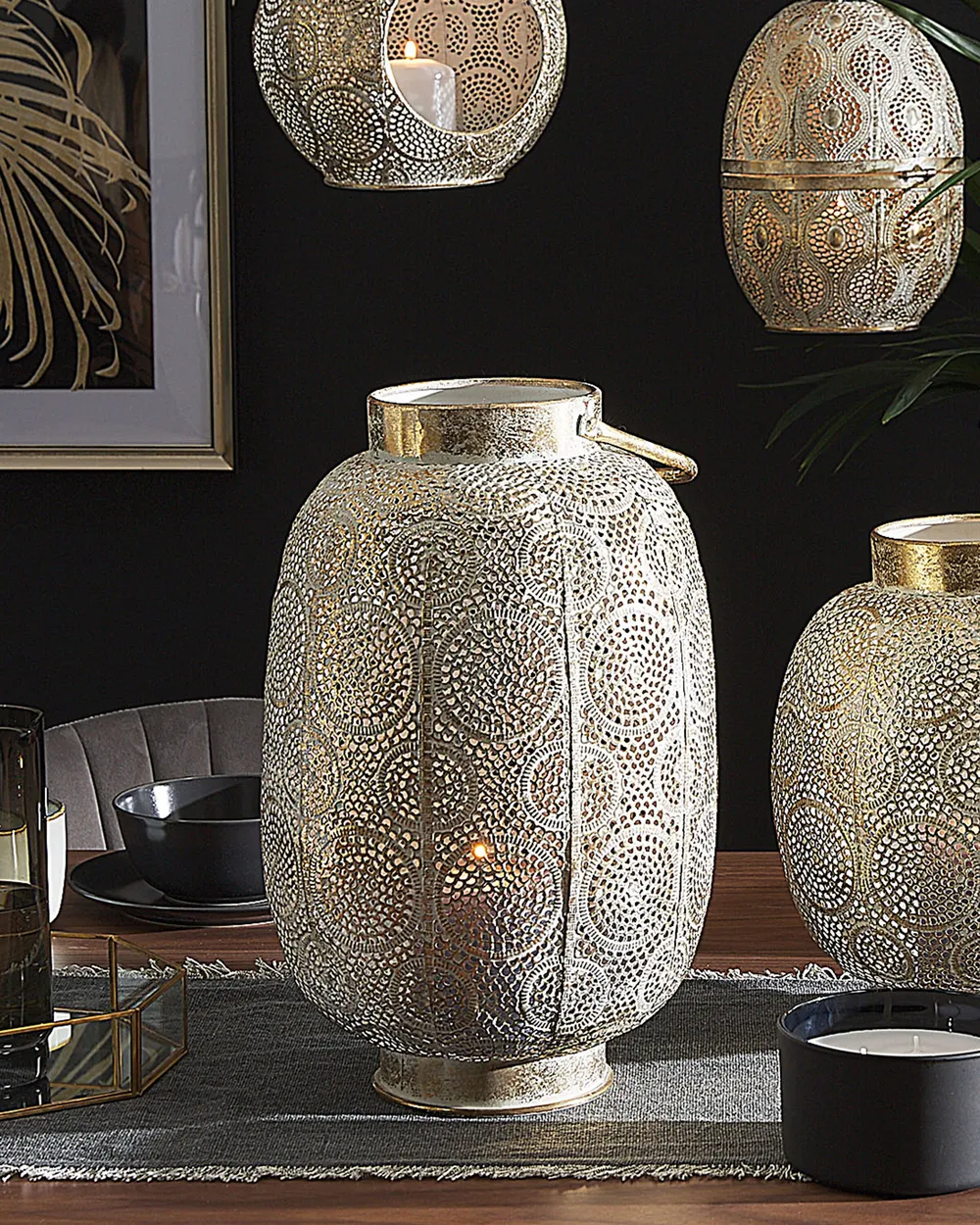 Laterne LANTAU 40 cm Metall Gold
