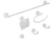 6-Piece Bathroom Hardware Set ZARUMA with Towel Bars and Hooks Silver_989511