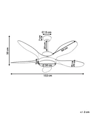 Deckenventilator mit Licht BARBET mit Fernbedienung LED Hellbraun_1032028