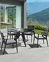 Set mit 4 Stühlen und Sitzkissen TAVIANO Metall Schwarz