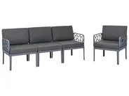 Garden Sofa Set 4 Seater ERICHE Dark Grey_978031