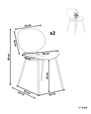 Esszimmerstuhl 2er Set LUANA Schwarz / Weiß_894930