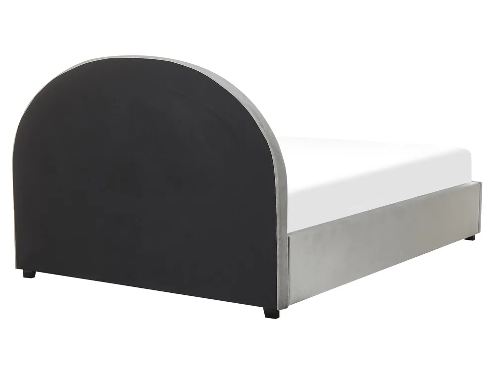 Ottoman Bed VAUCLUSE Velvet Light Grey 160 x 200 cm (EU King Size)_837425