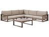 Garten Ecksofa mit Tisch 5-Sitzer TIMOR modular zertifiziertes Akazienholz Dunkelbraun